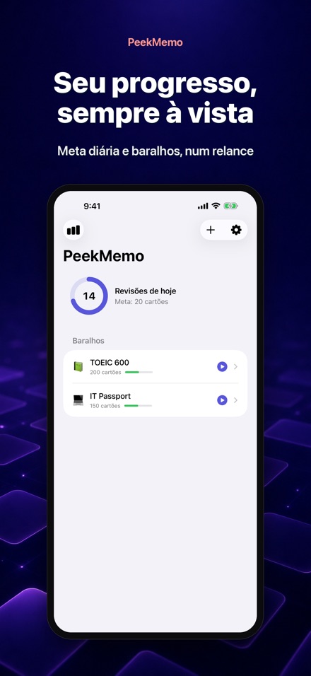 PeekMemo: Flashcards na tela 4