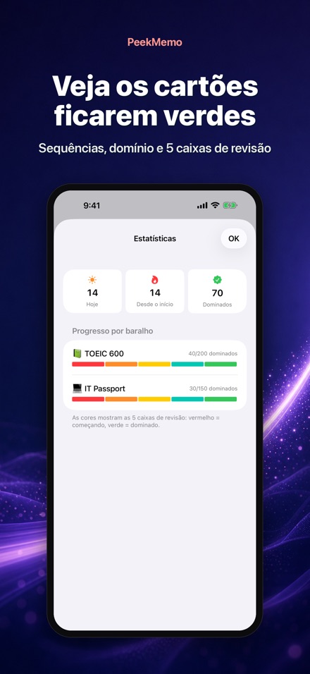 PeekMemo: Flashcards na tela 6