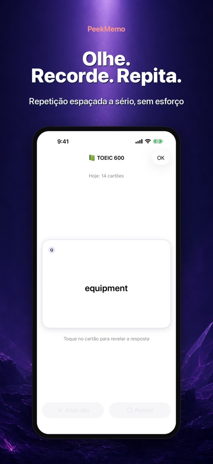 PeekMemo: Cartões de estudo 2