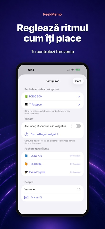 PeekMemo: Carduri de studiu 10
