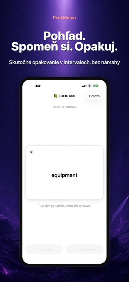 PeekMemo: kartičky na displeji 2
