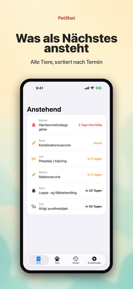 PetShot: Impftermin Erinnerung