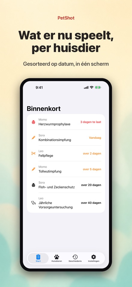PetShot: Vaccinatie Herinner