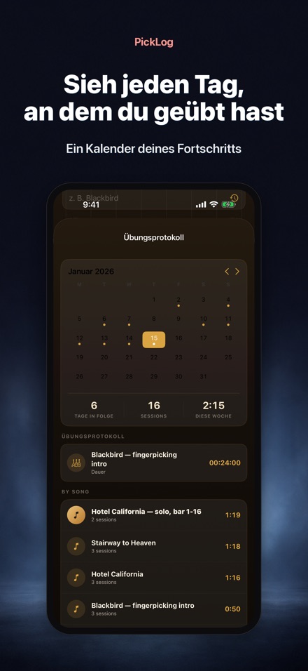 PickLog: Gitarrenübungs-Timer 3