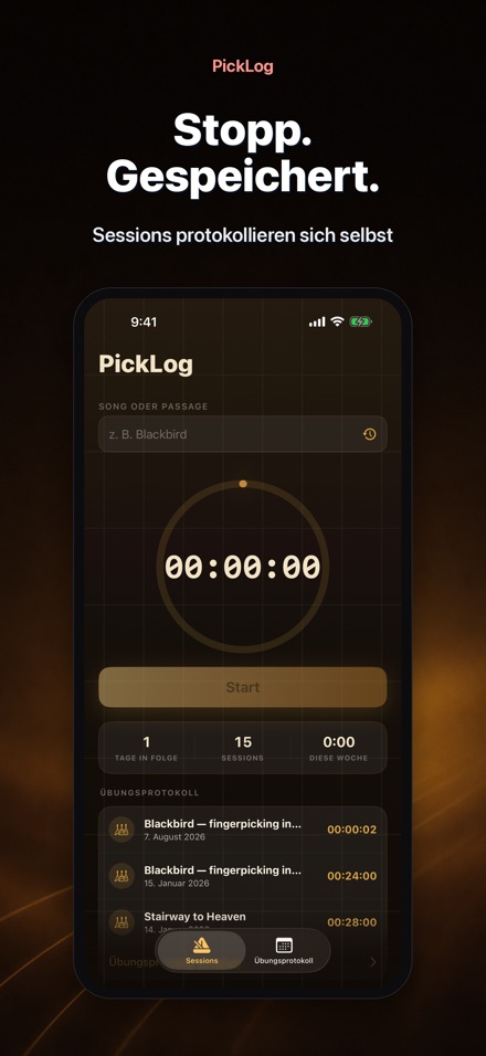 PickLog: Gitarrenübungs-Timer 7