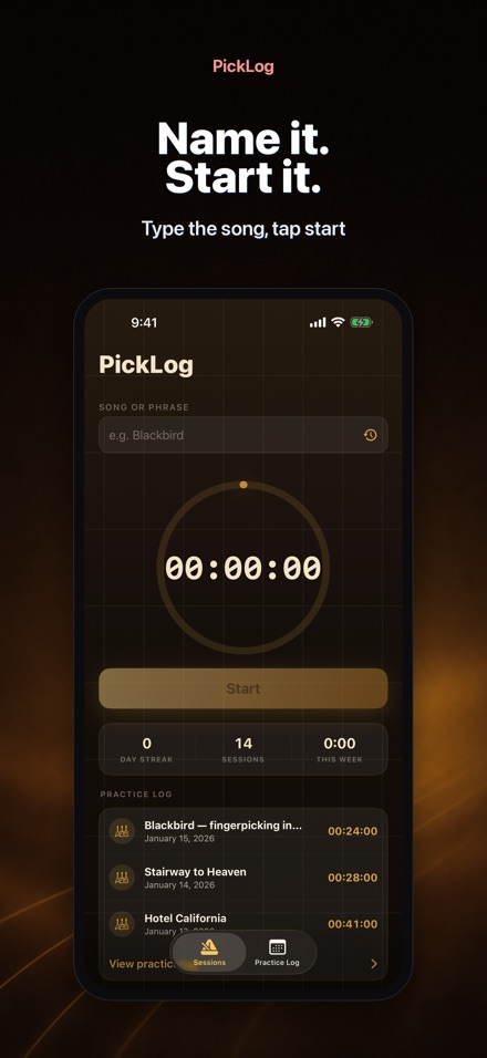 PickLog: Guitar Practice Timer 2