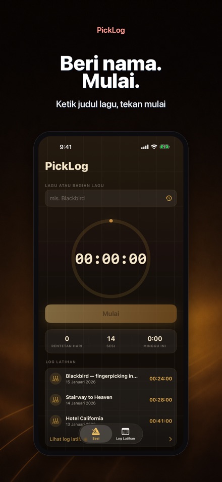 PickLog: Timer Latihan Gitar 2