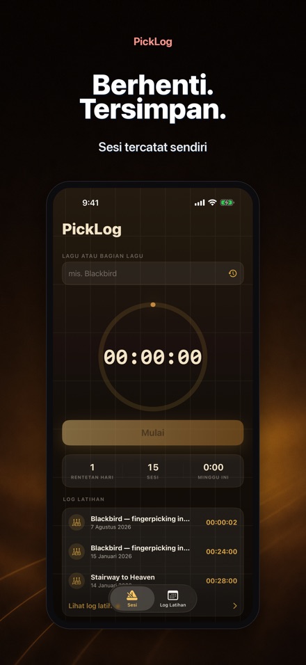 PickLog: Timer Latihan Gitar 7