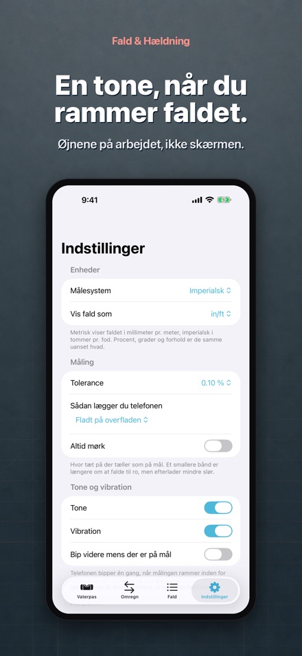 Fald & Hældning: Vaterpas 10