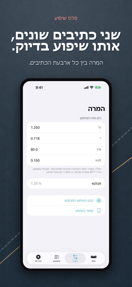 פלס שיפוע ומדרון 4
