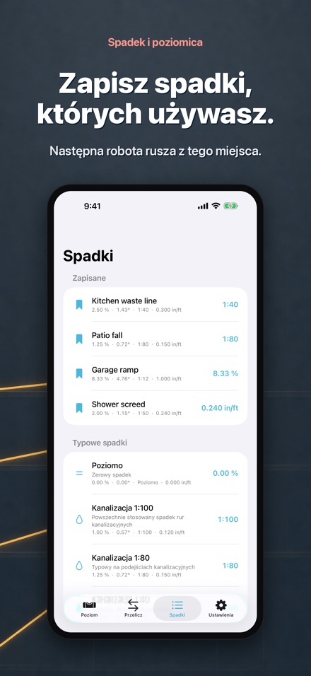 Spadek i poziomica 5