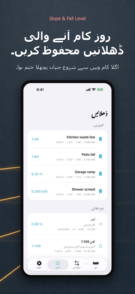 ڈھلان اور نکاس لیول 5