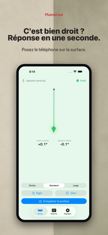 PlumbLine : niveau à bulle