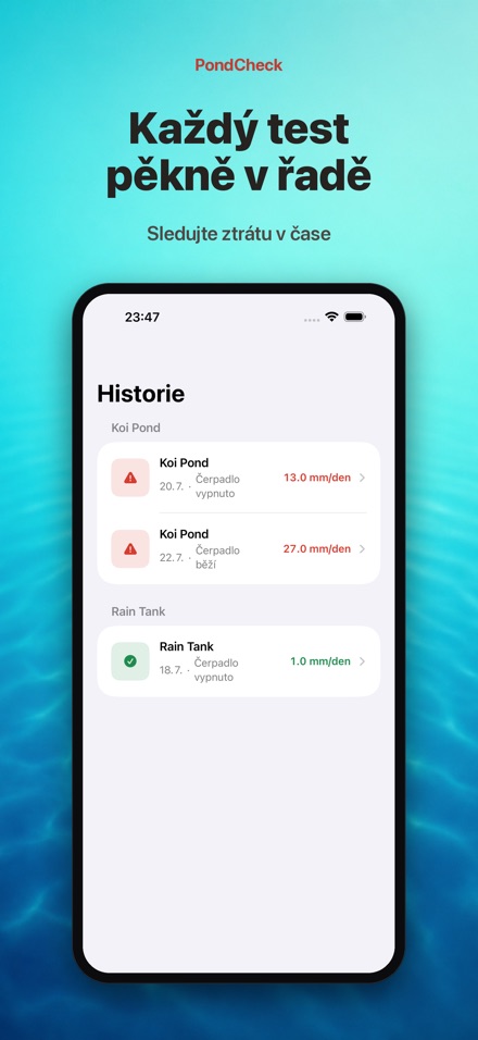 PondCheck test úniku vody 8