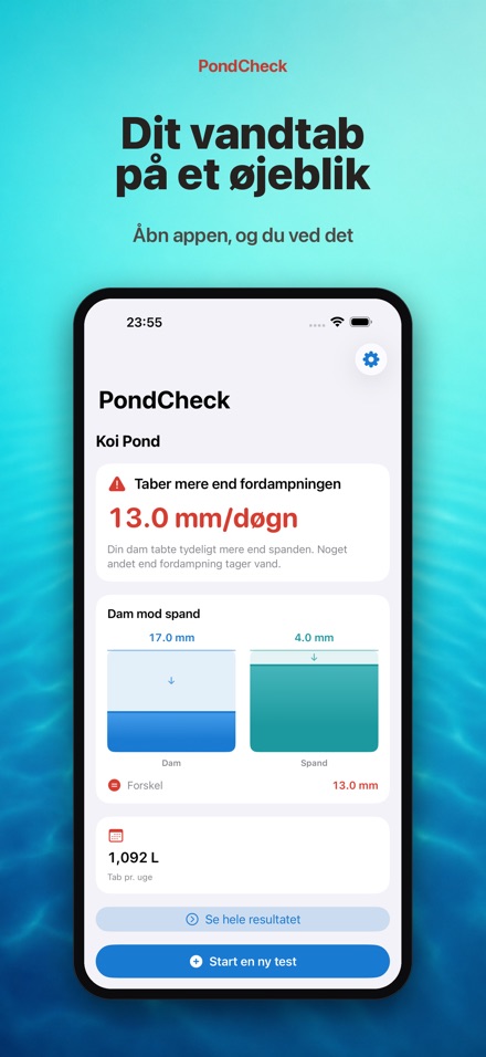 PondCheck: utæt bassin 2