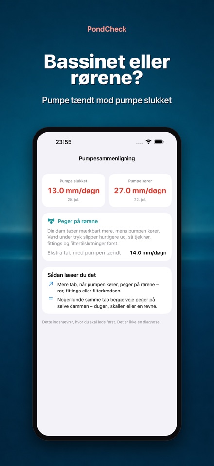 PondCheck: utæt bassin 3