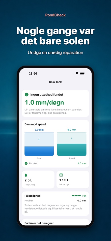 PondCheck: utæt bassin 7