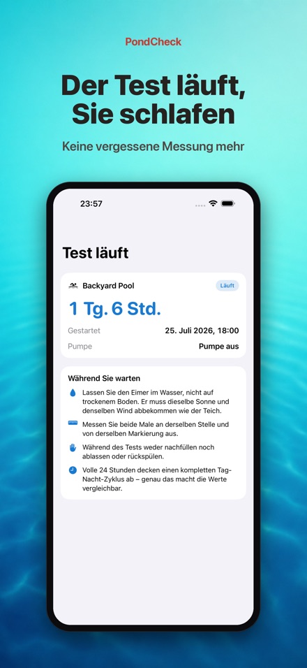 PondCheck: Teich Leck Test 4