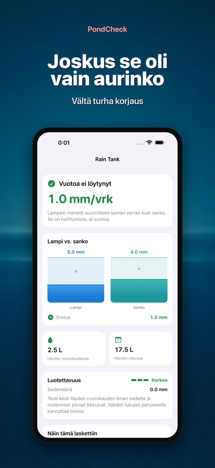 PondCheck: vesivuoto 7