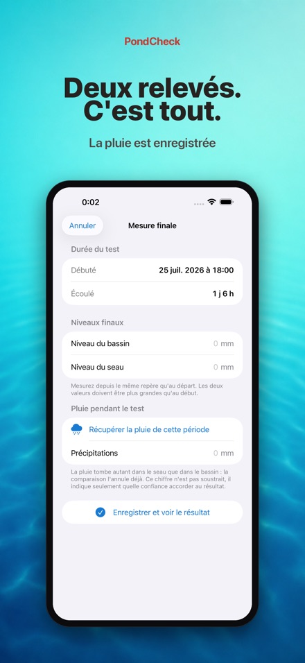 PondCheck : test de fuite 5