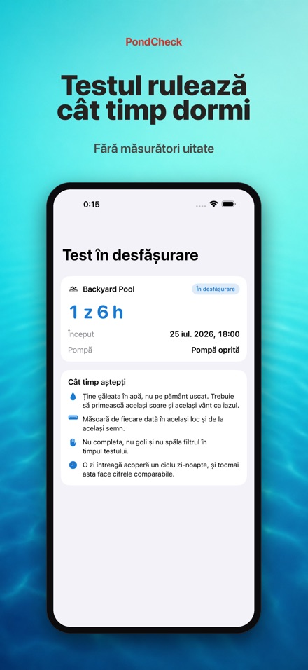 PondCheck test scurgeri iaz 4