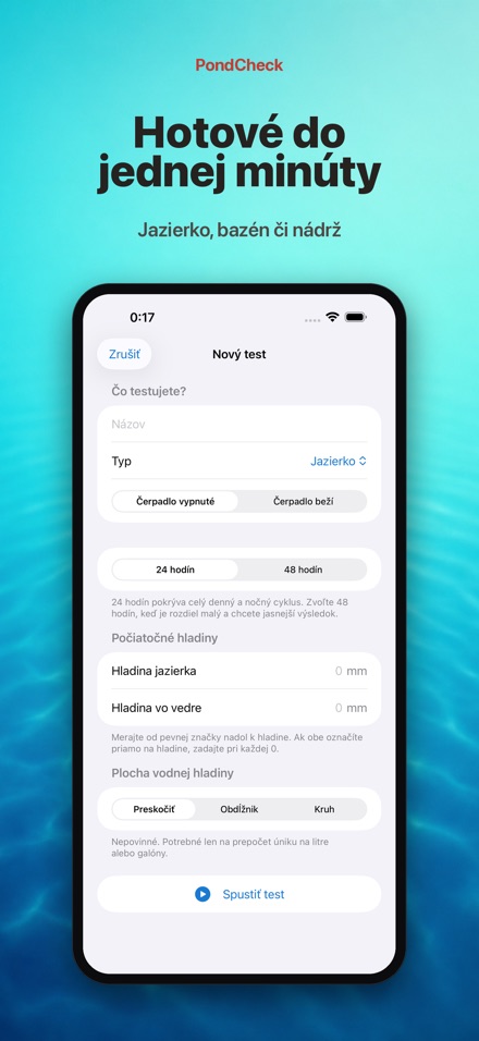 PondCheck test úniku vody 6