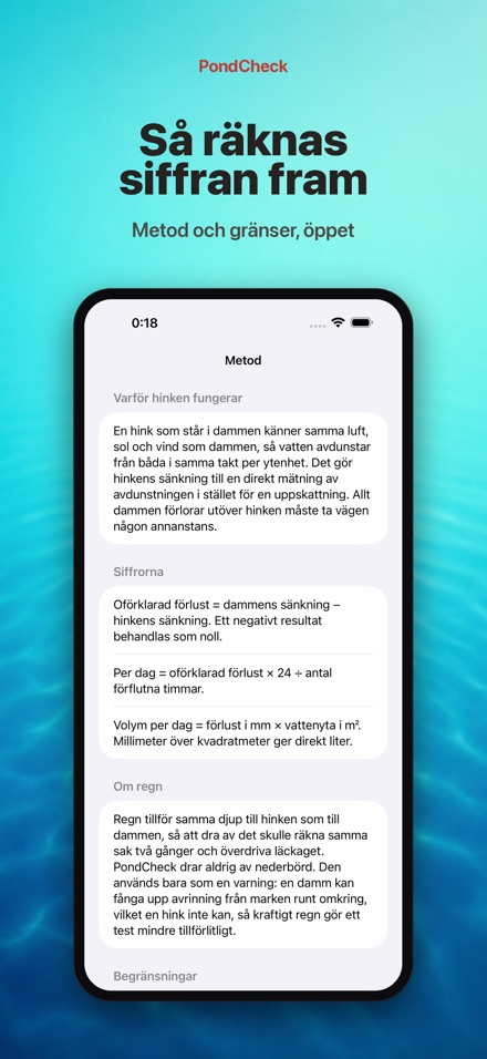 PondCheck: läcka i pool 10