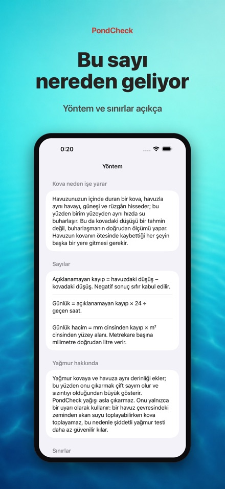 PondCheck havuz kaçak testi 10