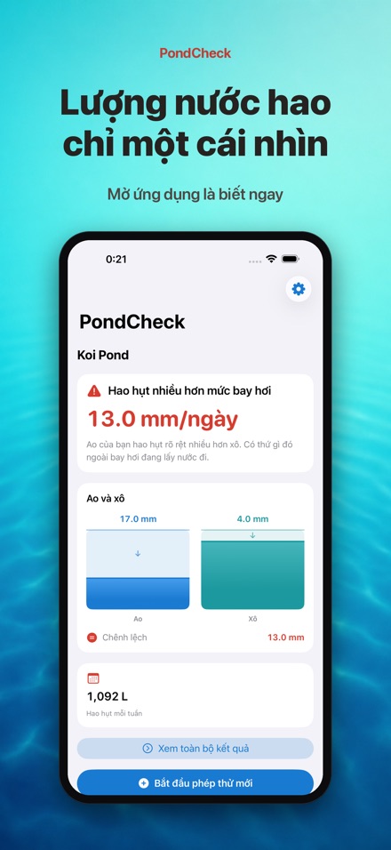 PondCheck kiểm tra rò rỉ hồ 2