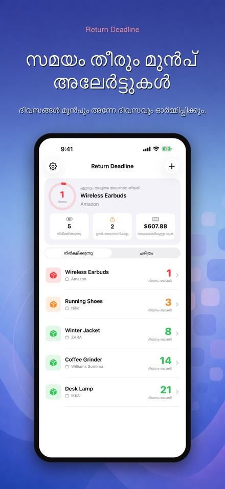മടക്കാനുള്ള അവസാന തീയതി 9