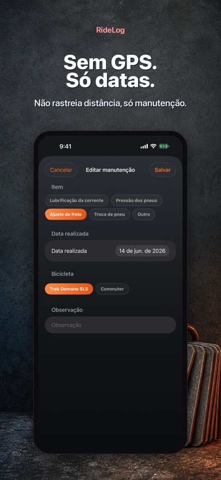 RideLog: Registro Manutencao 9