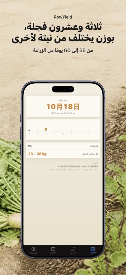 RowYield: تخطيط الأحواض 6