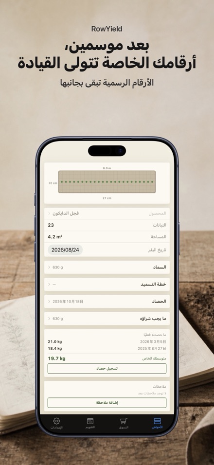 RowYield: تخطيط الأحواض 9