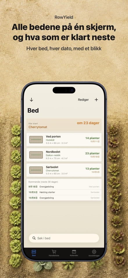 RowYield: Bedplanlegger 1
