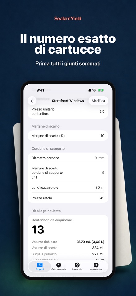 SealantYield Calc. Sigillante