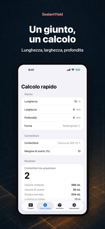 SealantYield Calc. Sigillante 2