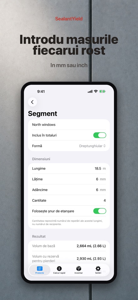 SealantYield Calc. Etansare 4