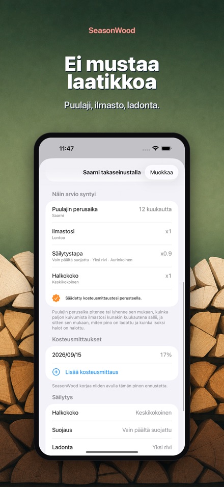 SeasonWood: Polttopuun kuivuus 3