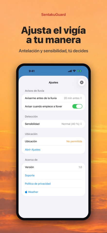 SentakuGuard – Alerta lluvia 10