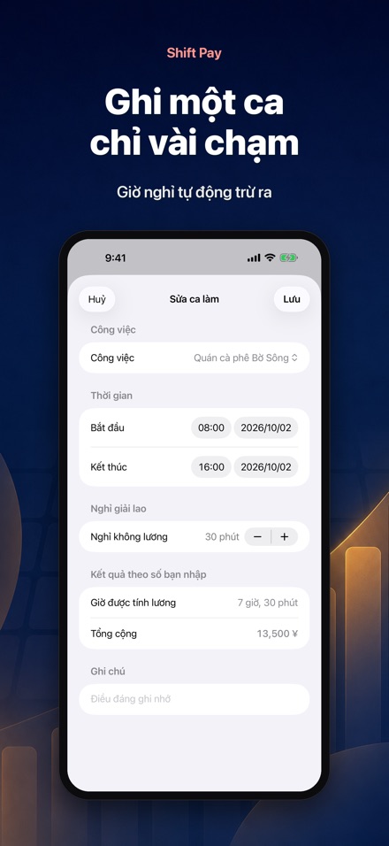 Tính lương ca - Bản ghi ca 3