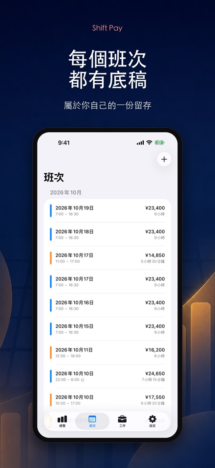 排班薪資計算 - 自己的工時存底 2