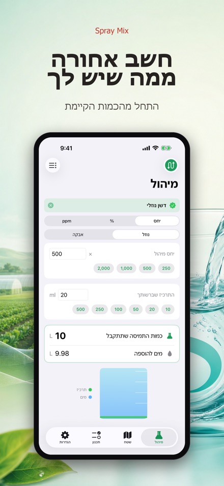 Spray Mix: מיהול וריסוס 4