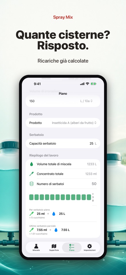 Spray Mix: calcolo miscela 8