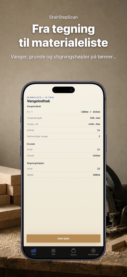 Trappeberegner: skæreliste 4