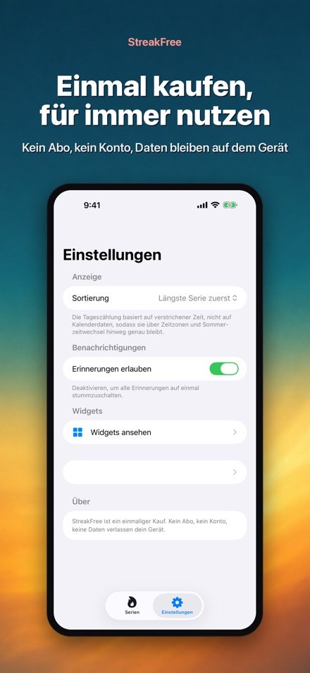StreakFree: Tage seit 10