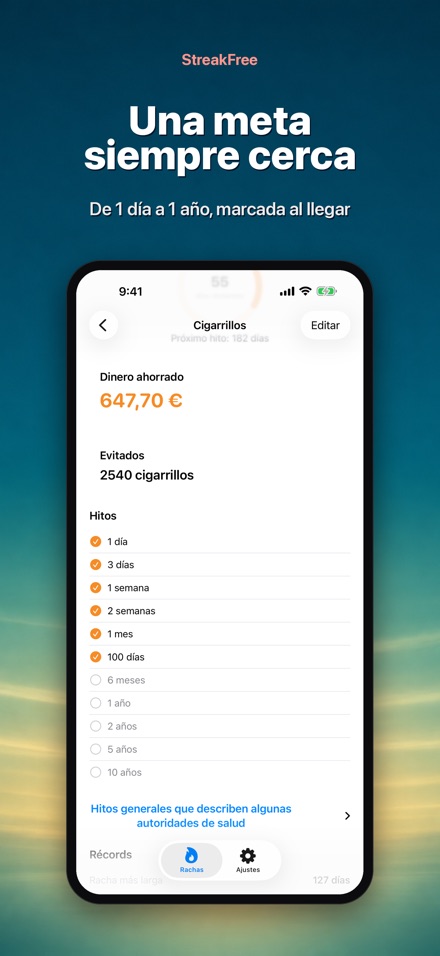 StreakFree: Días sin 4