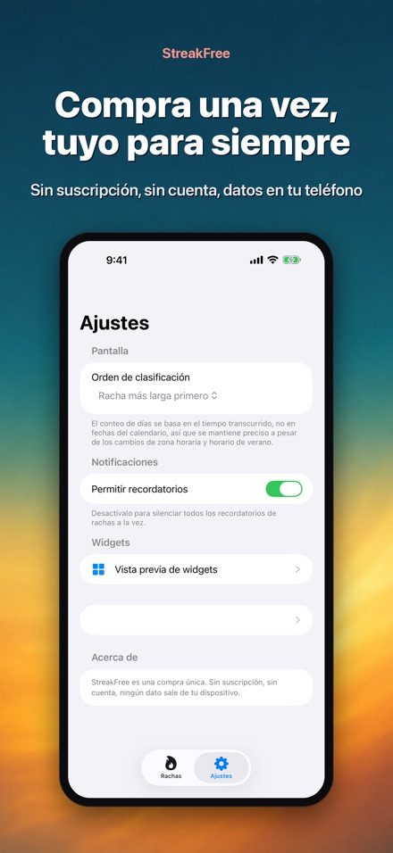 StreakFree: Días sin 10