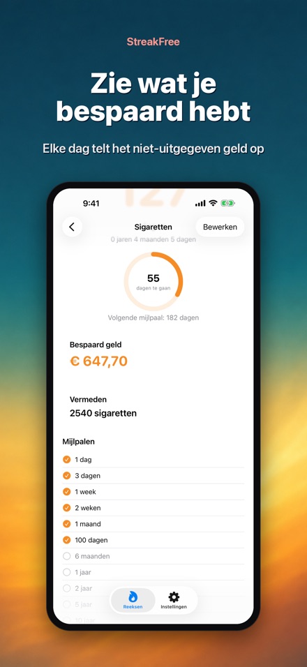 StreakFree: Dagen sinds 3