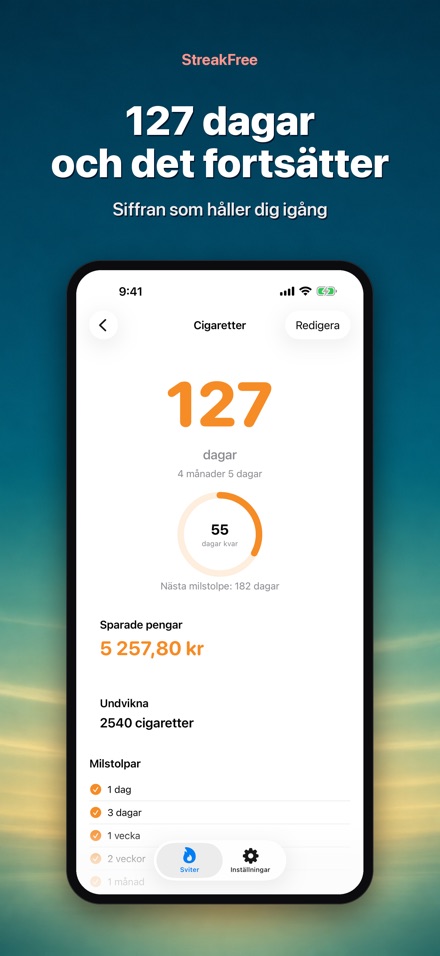 StreakFree: Dagar sedan