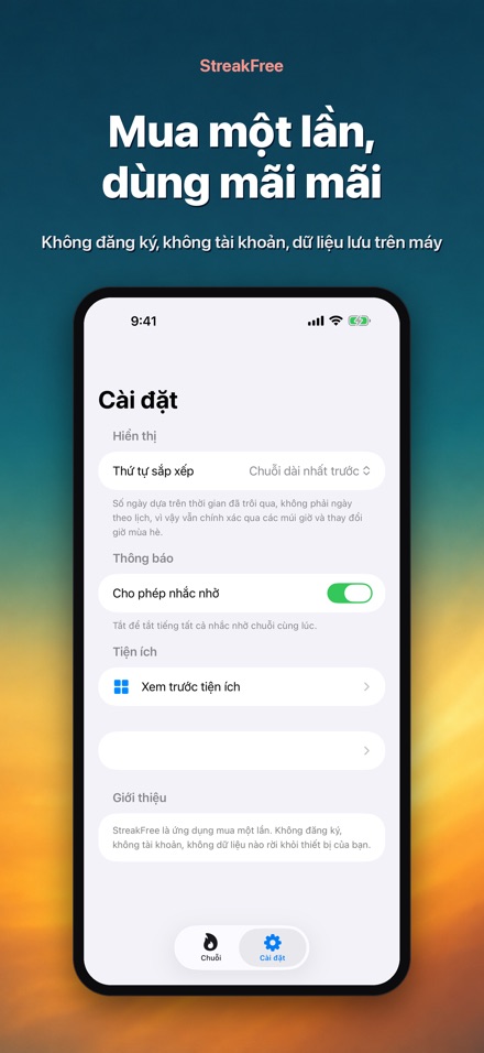 StreakFree: Số ngày đã bỏ 10